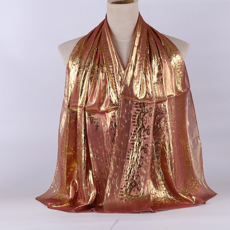 National style turban silk long scarf