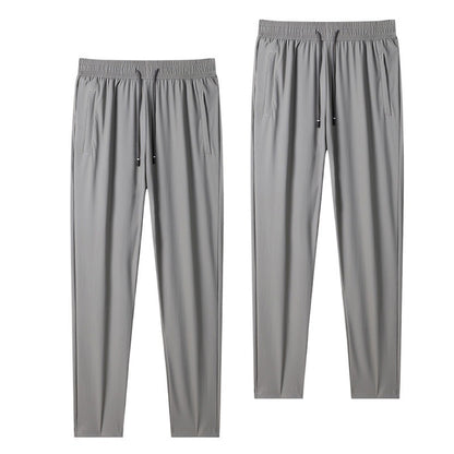 Summer Ice Silk Loose Elastic Sports Pants
