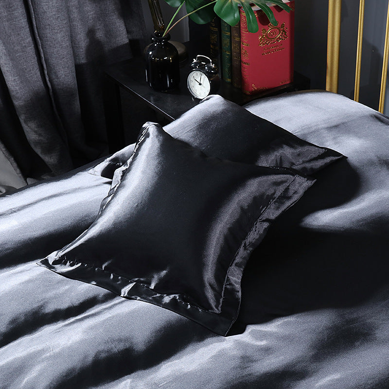 Pure color silk square pillowcase