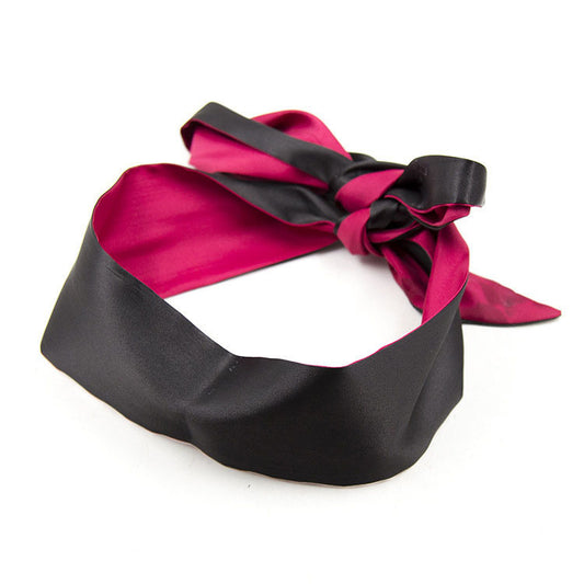 Black and red silk eye mask