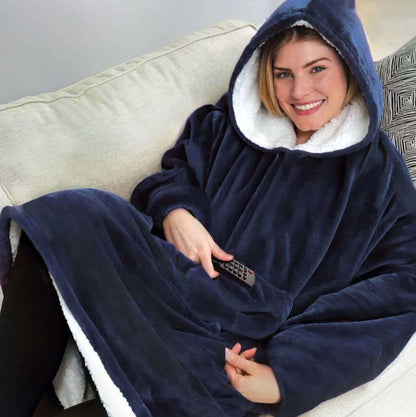 SnugHaven Fleece Nightgown Hoodie