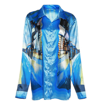 Silk Fashion Street Shoot 3D Digital Printing Shirt