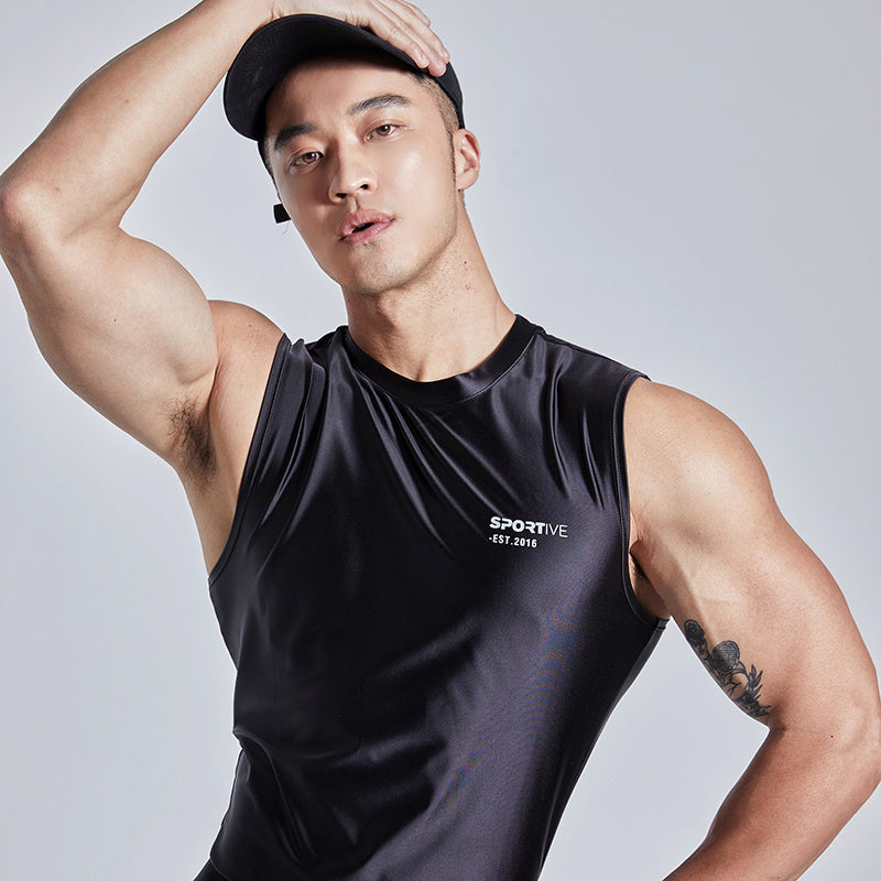 Future Technology Cool Ice Silk Tight Elastic Sleeveless Fitness Clothes