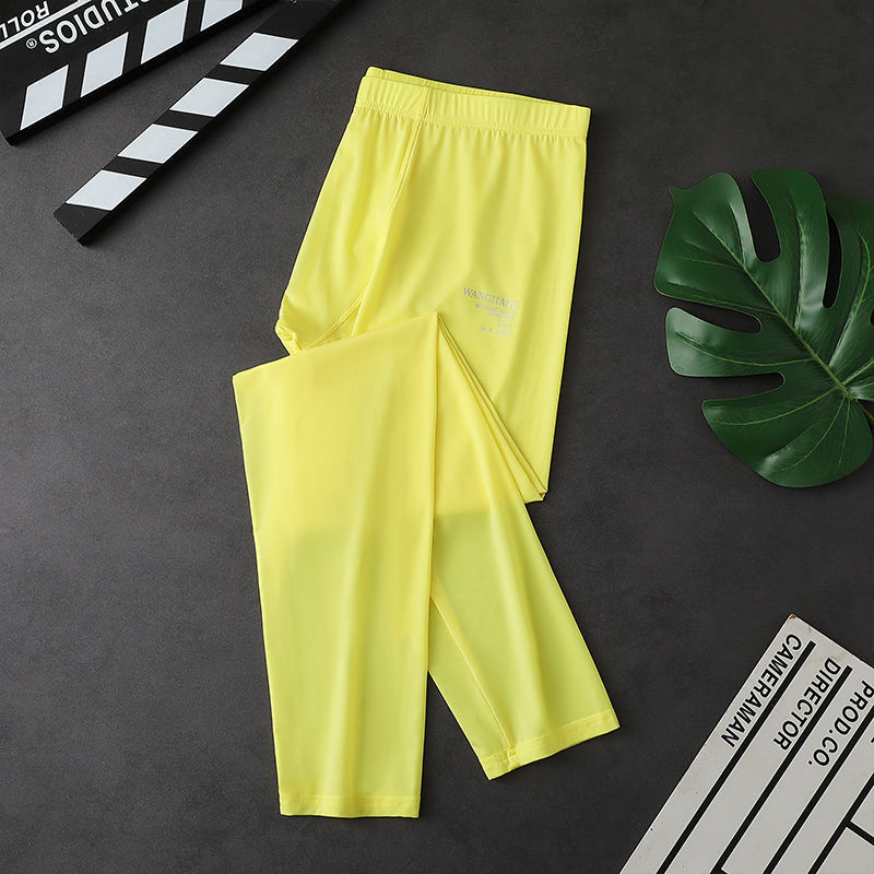 Ice Silk Men's Thin Skinny Compression Pants