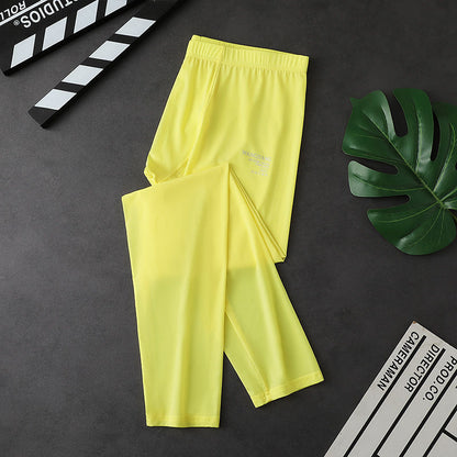 Ice Silk Men's Thin Skinny Compression Pants