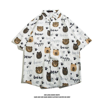 Fashionable Hawaiian Ice Silk Inch Shirt Man