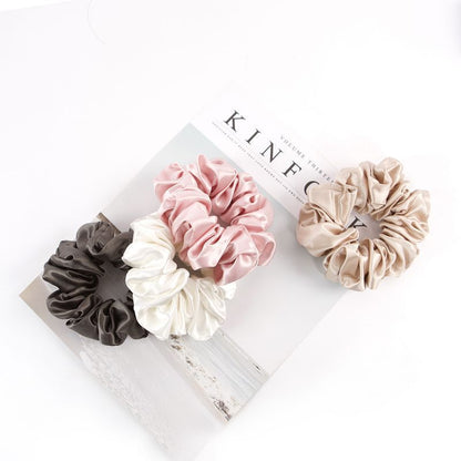 Women's Solid Shiny Silk Hair Tie Large Conditioner