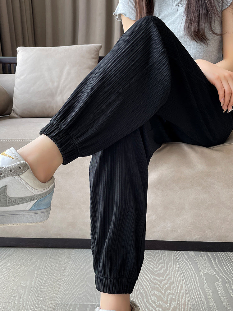 Ice Silk Sports Pants Women's Thin Loose Leggings Casual