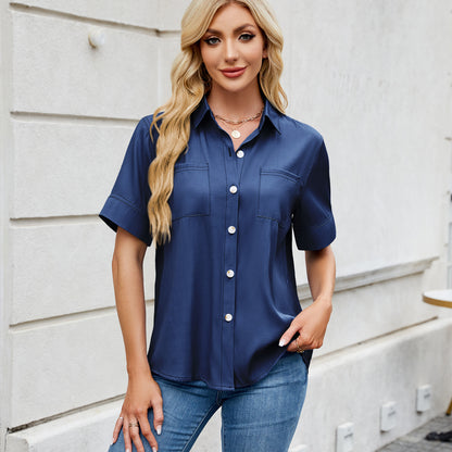 IndigoEase Faux Denim Shirt