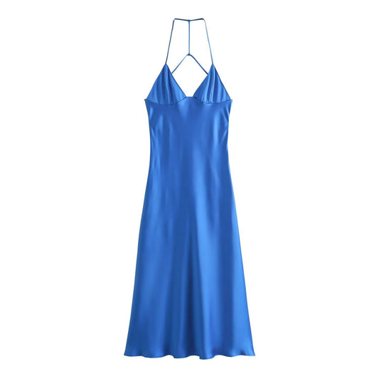 Women's Spring Clothing Casual Underwear Silk Satin Texture Dress