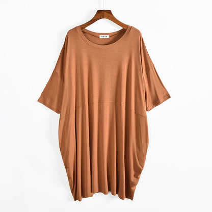 Women's Modal Cotton Silk Loose Plus Size Nightdress