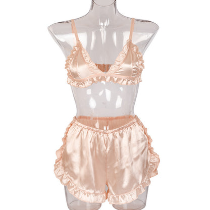 Silk Silk Sexy Suspender Underwear Shorts Suit Home Service