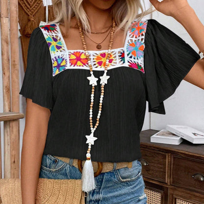 MeadowMosaic Crochet Blouse