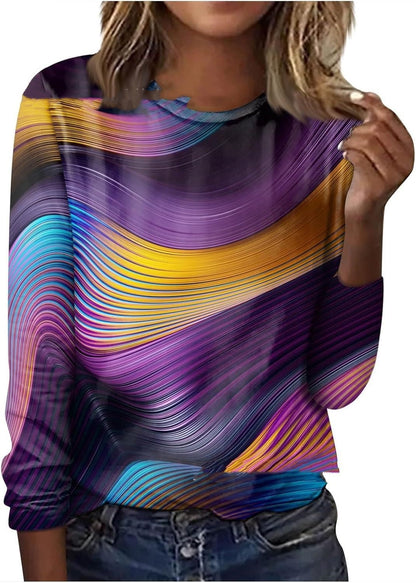 GeoBloom™ Long Sleeve Printed Top