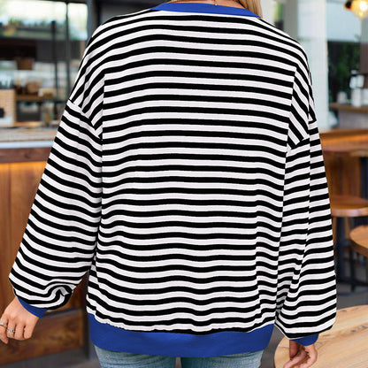 StripeEase Knit Sweatshirt