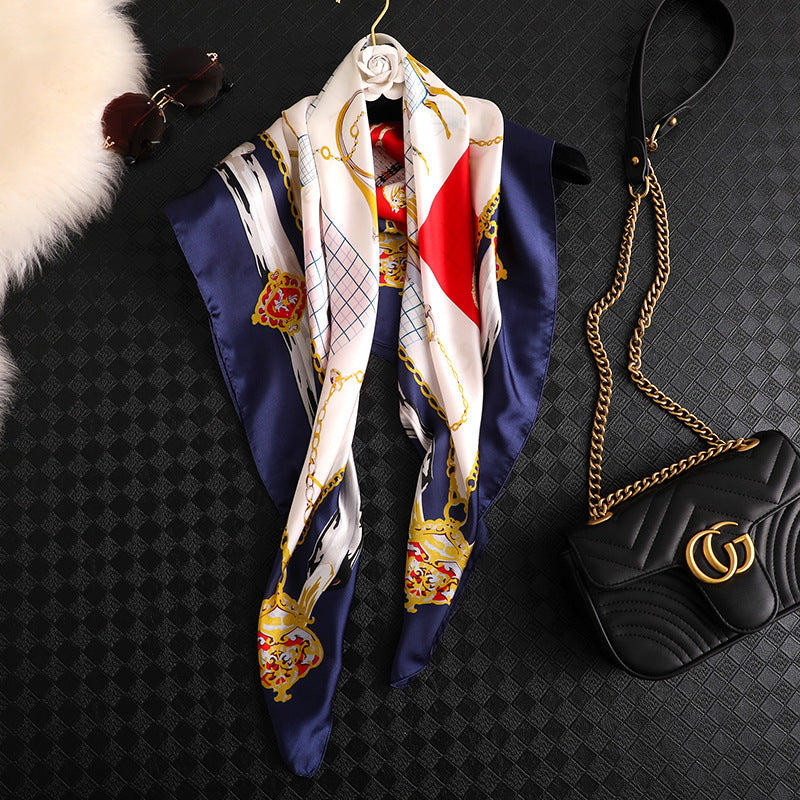 Seaside Cycling Sunscreen Square Scarf Artificial Silk