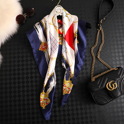 Seaside Cycling Sunscreen Square Scarf Artificial Silk