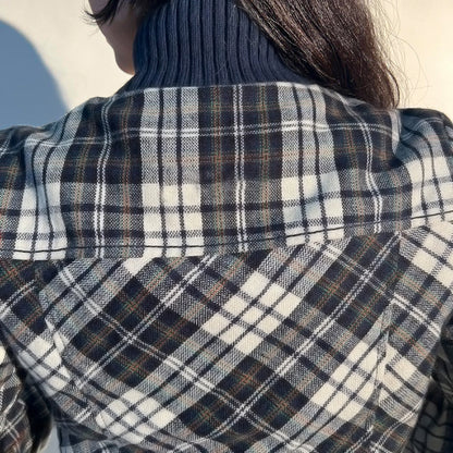 HeritagePlaid Turtleneck Coat