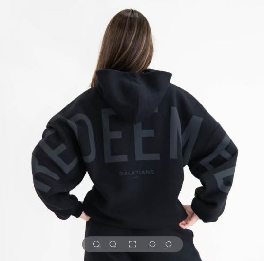 StreetVerse Letter Print Sweatshirt