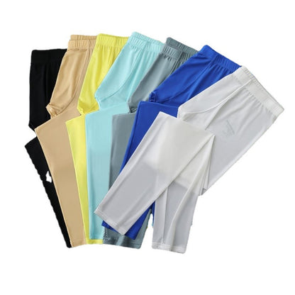 Ice Silk Men's Thin Skinny Compression Pants