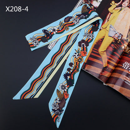 Women's French Flower Wave Imitated Silk Scarves