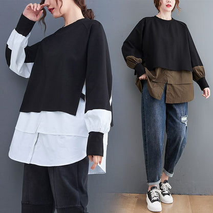 DualTone Layered Luxe Sweatshirt