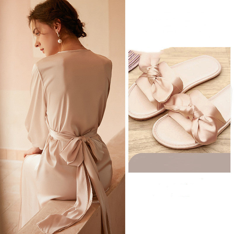 Bride French Luxury Long Silk Nightgown