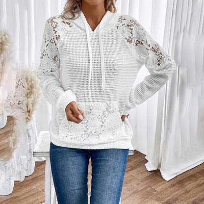 LaceAura Sheer Sleeve Hoodie