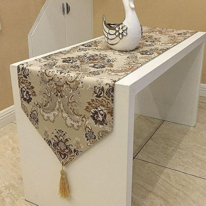 Silver Silk Jacquard A Simple Table Flag