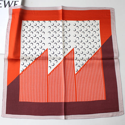 New Mixed Flower Shape Korean 53cm Silk Scarf