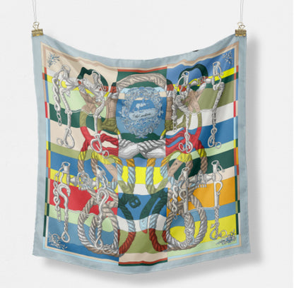 Fashion Simple Print Twill Versatile Temperament Silk Scarf