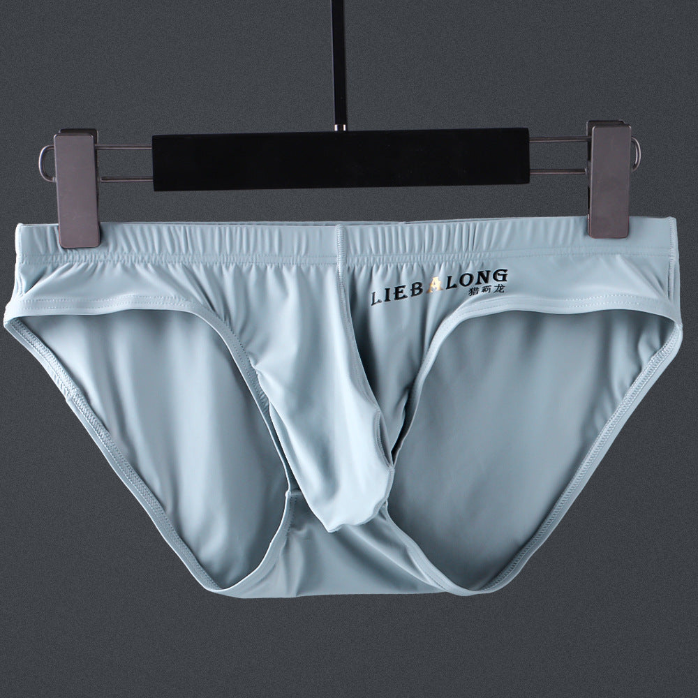 Men's Low Waist Ice Silk Sexy Trend Briefs