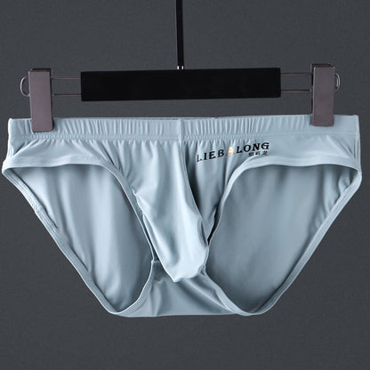 Men's Low Waist Ice Silk Sexy Trend Briefs