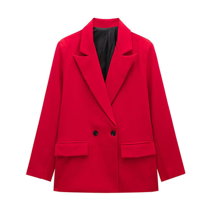 VividEase Double-Breasted Commuter Jacket