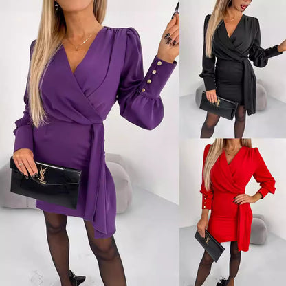 Verena Zip V-Neck Dress