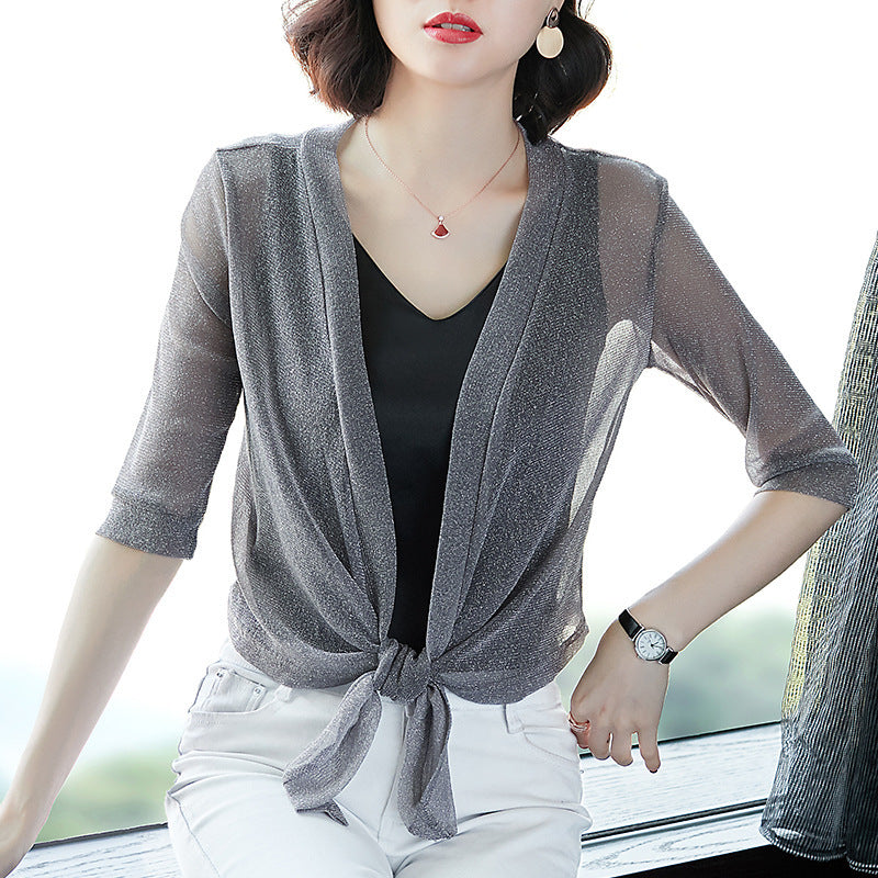 Mesh flash silk coat