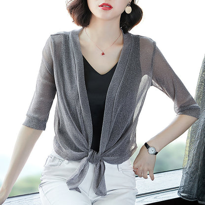 Mesh flash silk coat