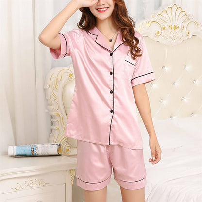 Silk pajamas short sleeve shorts suit