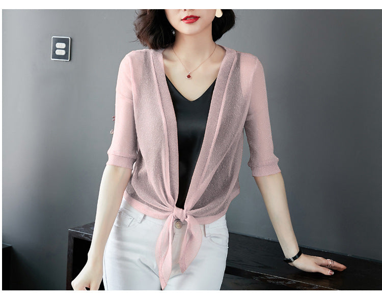 Mesh flash silk coat