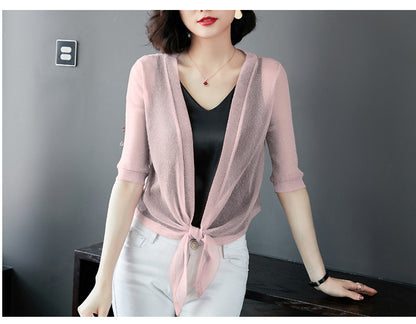 Mesh flash silk coat