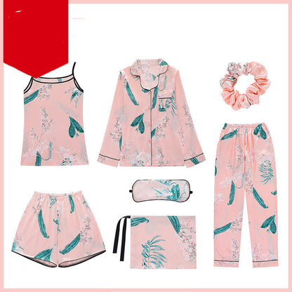 Seven-piece suit with silk outerwear