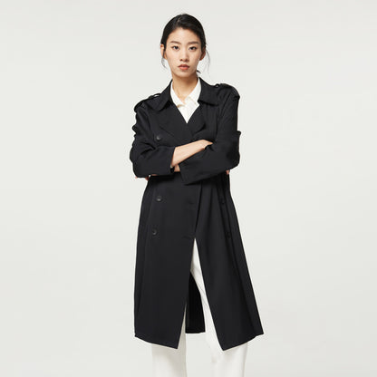 Women's Mid-length Double  Silk Trench Coat