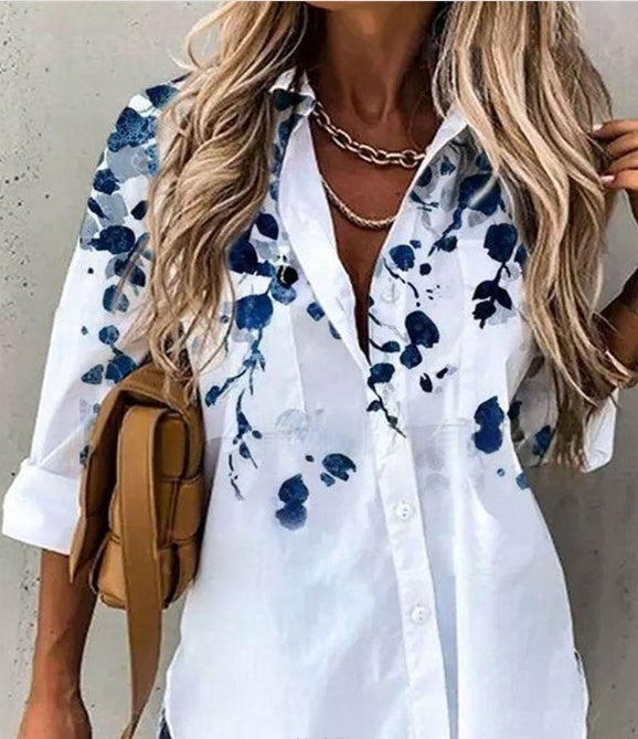 Florévana Print Collar Shirt