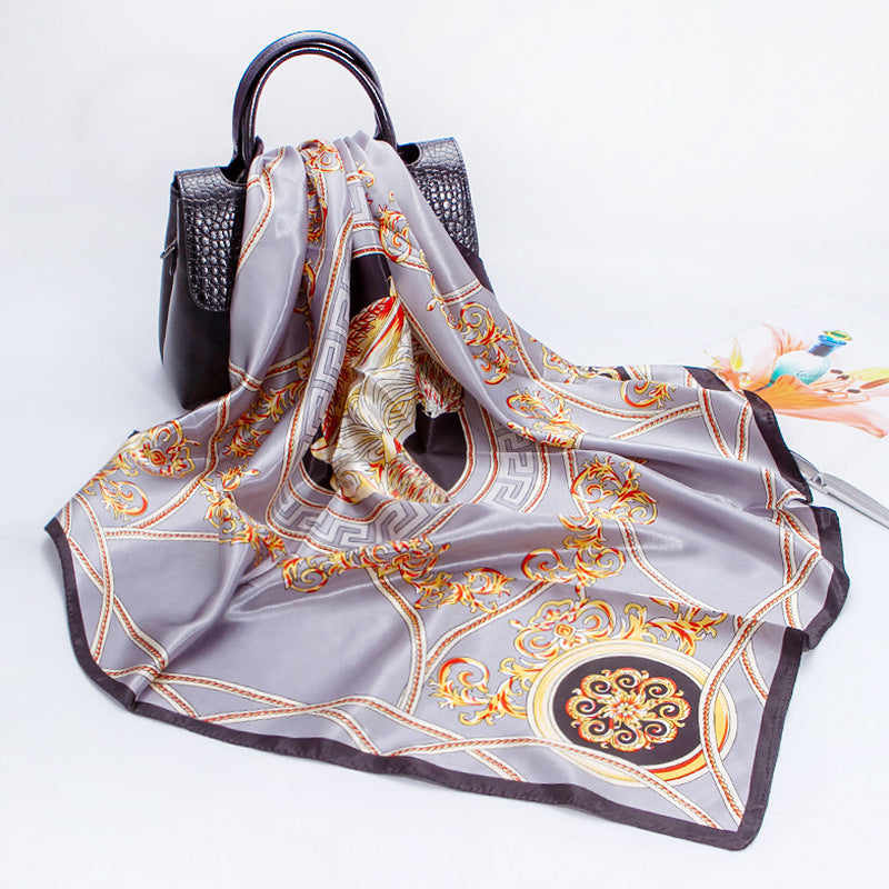 Fashionable Women's Faux Silk Print Scarf