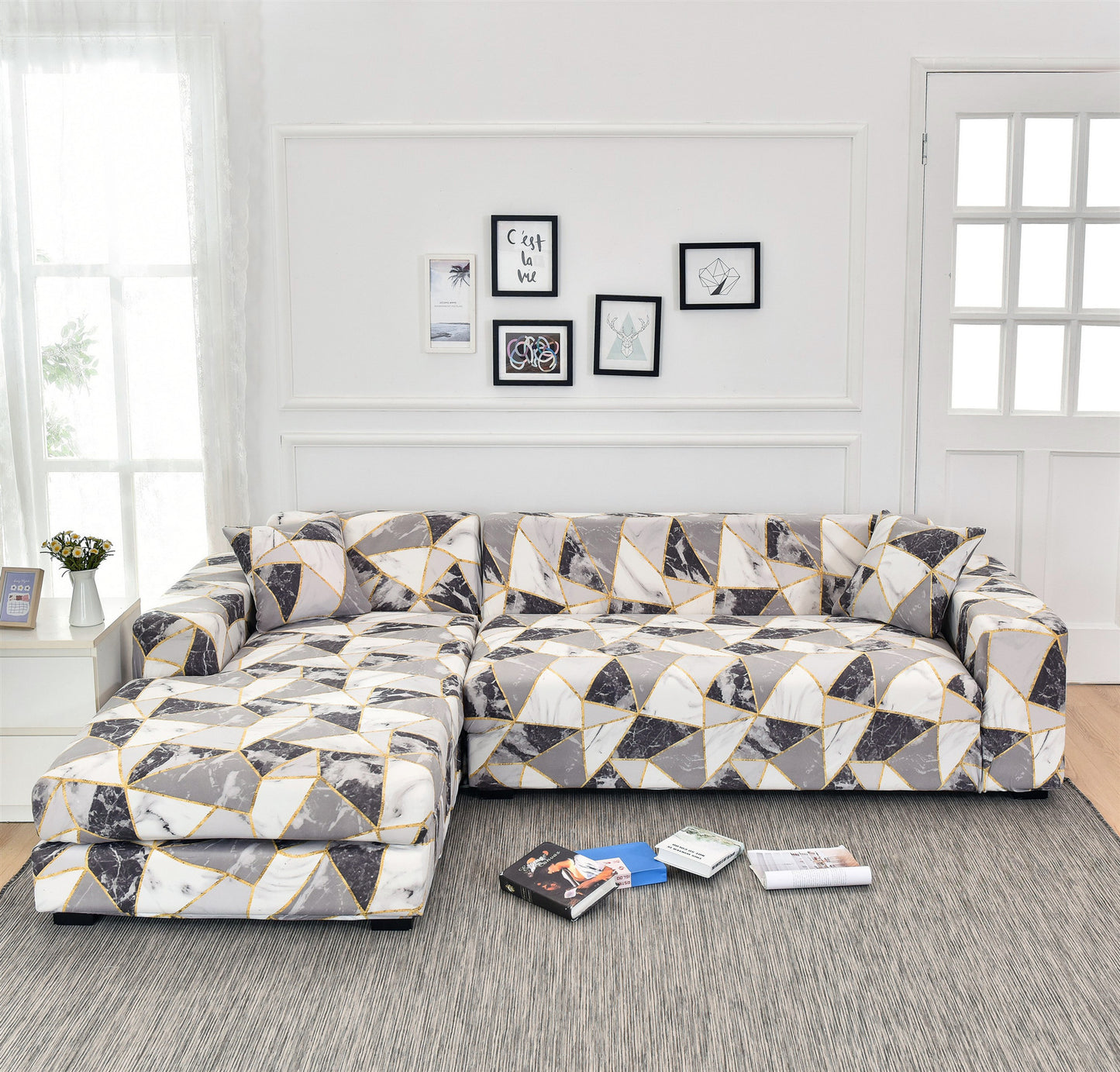 Milk Silk Printing Stretch Sofa Cover