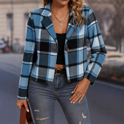 PlaidChic Cropped Blazer