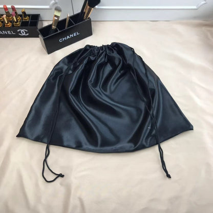 Black Silk Color Tie Pocket With Smooth Storage Bag