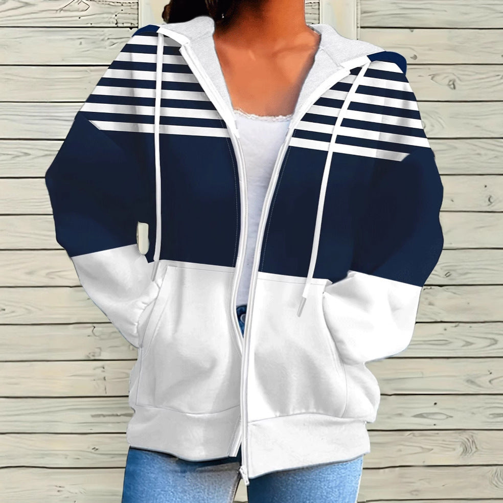 StripeFlick Zip Hoodie