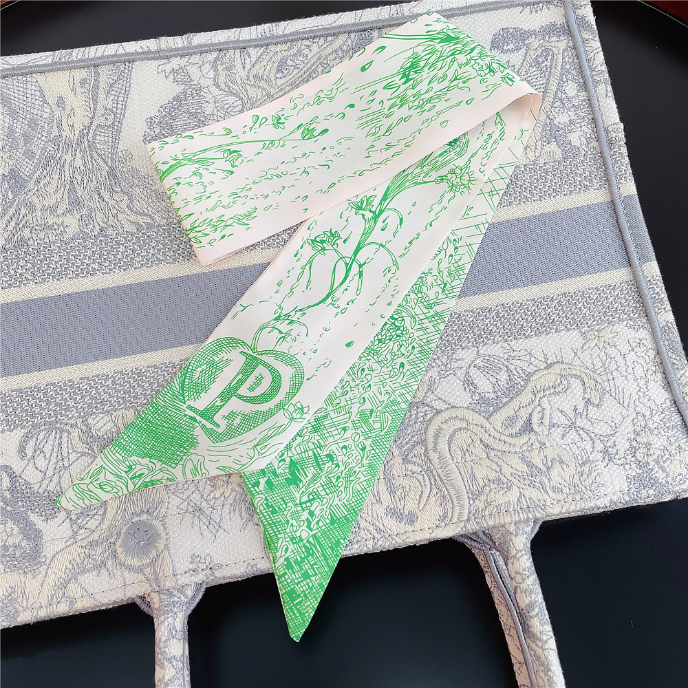 26 Letters Retro Ethnic Bag Silk Scarf
