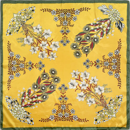Silk Printed Square Scarf In Europe And America